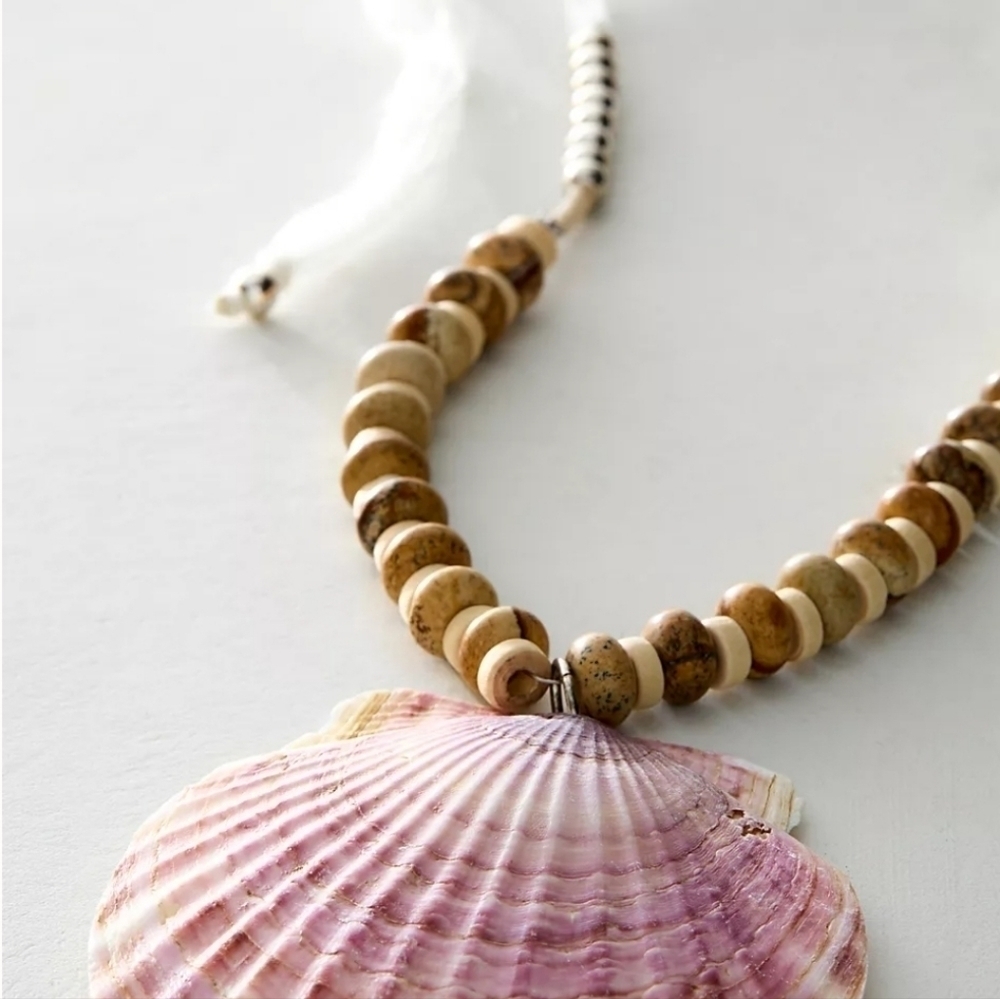 NWT Free People White Silver Love Letter To The Sea Shell Necklace - Picture 7 of 13